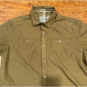 KUHL Green Outdoor Hiking Light Performance Stealth Snap Button Up Shirt Men's M